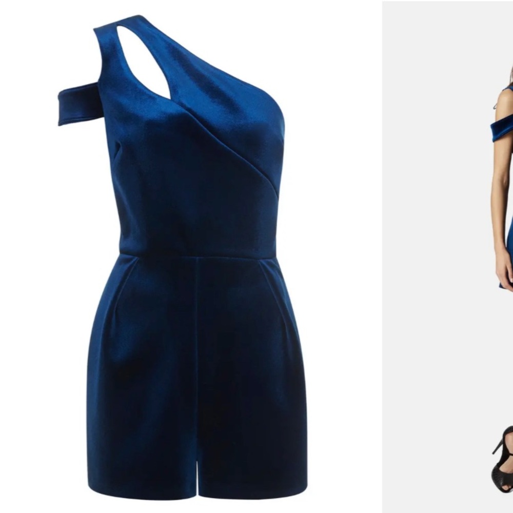 Blue velvet romper